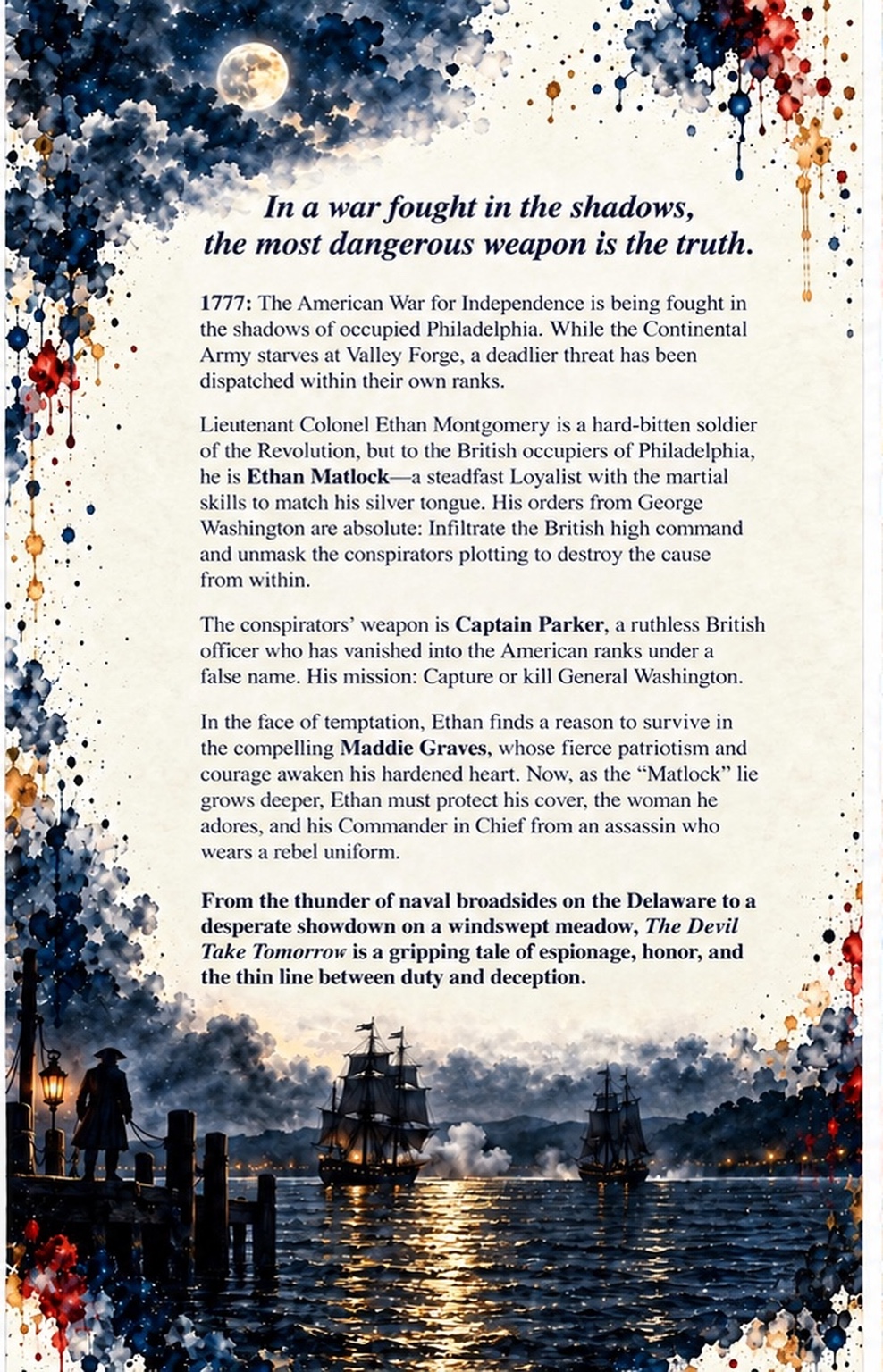 Back cover of The Devil Take Tomorrow with its complete description